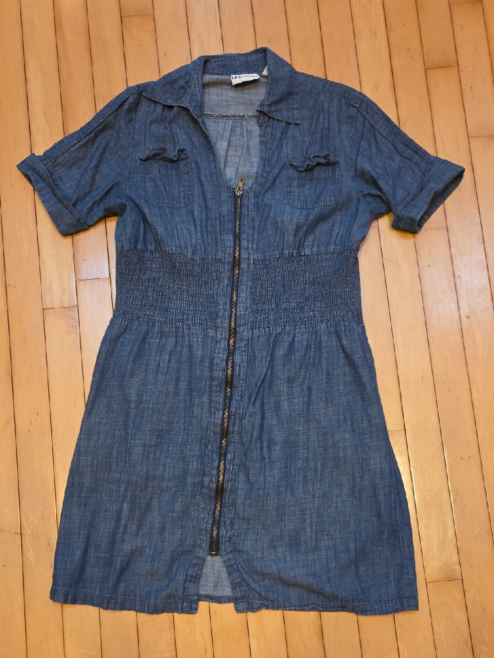 Denim Blue Zip-Front Women's Dress
